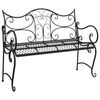 vidaXL Sodo suolas 2-Vietų skaičius 114 x 56,5 x 90 cm Plienas Juoda