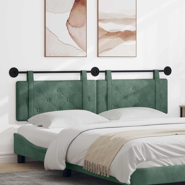 vidaXL Kabantysis galvūgalis Jūrinė žalia 170 x 55 x 5 cm Aksomas