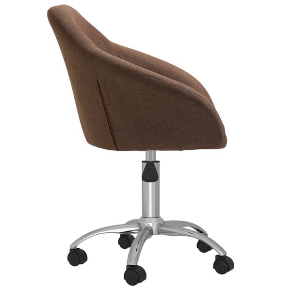 vidaXL Pasukamos valgomojo kėdės, 6vnt., rudos spalvos, audinys