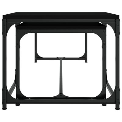vidaXL Kavos staliukai, 2vnt., juodos spalvos, apdirbta mediena