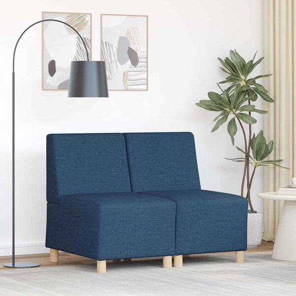 vidaXL Modulinis sofa vienetas be rankų 2 pcs Mėlyna 55 x 74 x 82 cm