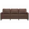 vidaXL Trivietė sofa, rudos spalvos, 180cm, dirbtinė oda