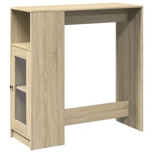 vidaXL Baro stalas su lentynomis, ąžuolo, 101x40x103,5cm, mediena