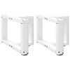 vidaXL Kavos staliuko kojelės, T formos, 2 vnt., baltos, 50x25x(30-31) cm, plienas