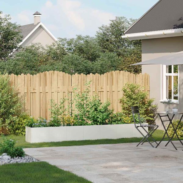 vidaXL Lovelis, baltos spalvos, 280x40x40cm, &scaron;altai valcuotas plienas