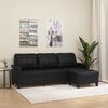 vidaXL Trivietė sofa su pakoja, juodos spalvos, 180cm, dirbtinė oda