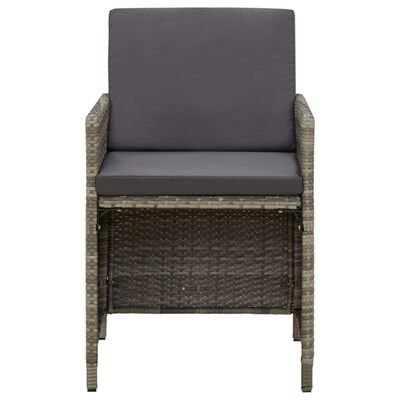 vidaXL Sodo kėdės su pagalvėlėmis, 4vnt., pilkos spalvos, poliratanas