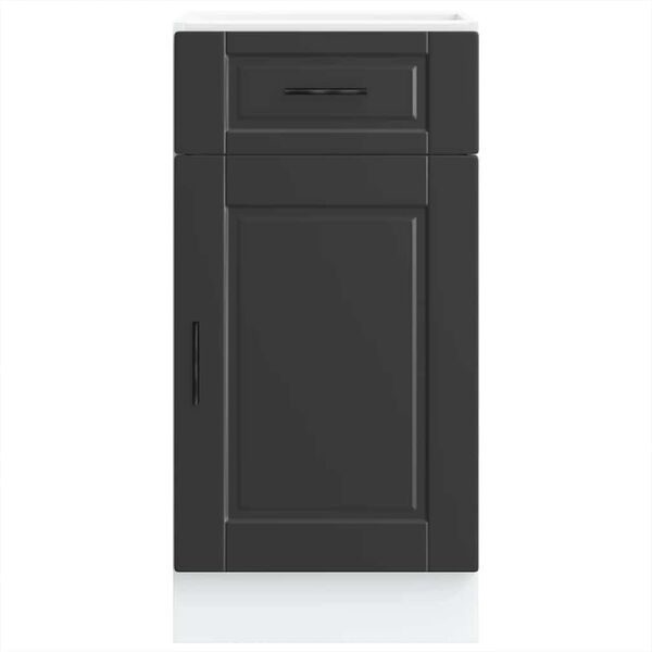 vidaXL Virtuvės spintelė, Porto, juoda, apdirbta mediena