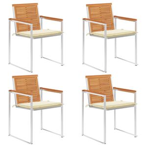 vidaXL Sodo kėdės su pagalvėlėmis, 4vnt., akacijos medienos masyvas