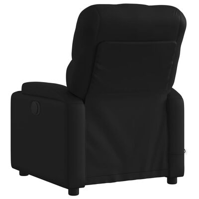 vidaXL Elektrinis atlošiamas masažinis krėslas, juodas, dirbtinė oda