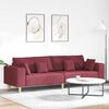 vidaXL Sofa su pagalve Vyno raudona 250 x 77 x 76 cm audinys