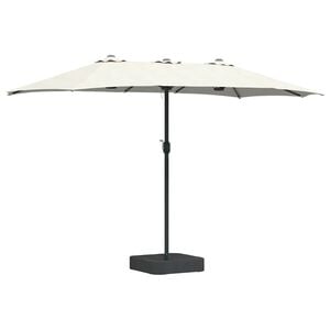 vidaXL Sodo skėtis 385 x 209 x 244 cm Poliesteris ir plienas Smėlio