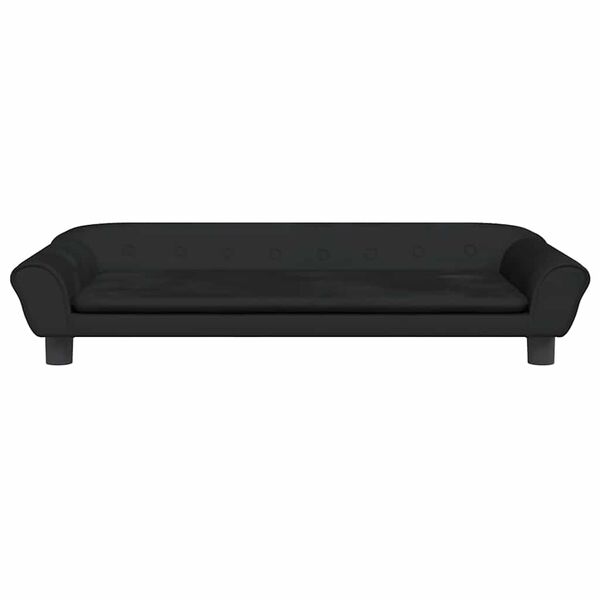 vidaXL Vaiki&scaron;ka sofa, juodos spalvos, 100x50x26cm, aksomas