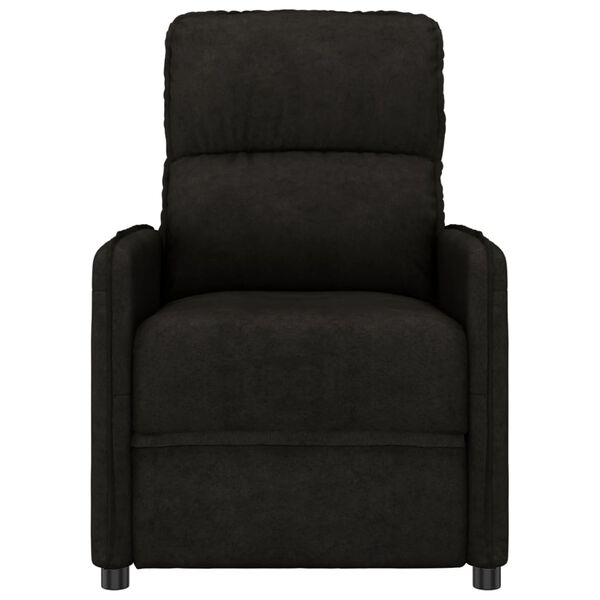 vidaXL Elektrinis masažinis krėslas, juodas, mikropluošto audinys