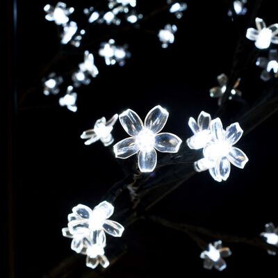 vidaXL Kalėdinis medis su LED lemputėmis, 220cm, su vyšnių žiedais