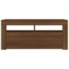 vidaXL TV spintelė su LED ap&scaron;vietimu, ruda ąžuolo, 90x35x40cm
