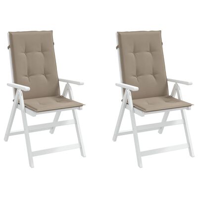 vidaXL Sodo kėdės pagalvėlės, 2vnt., taupe, 120x50x3cm, audinys