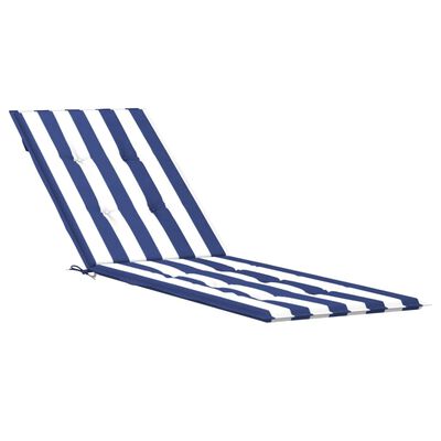 vidaXL Terasos kėdės pagalvėlė, mėlyna ir balta, oksfordo audinys