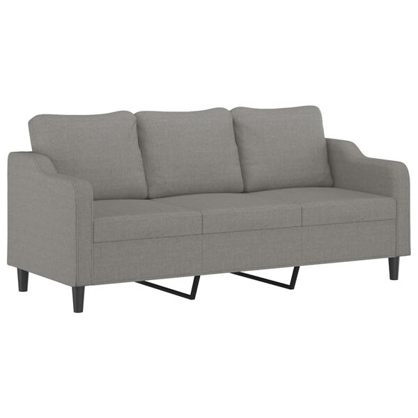 vidaXL Trivietė sofa, tamsiai pilkos spalvos, 180cm, audinys