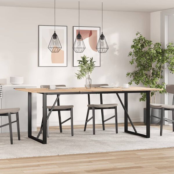 vidaXL Valgomojo stalo kojos, 160x80x73cm, plieninis, O formos rėmas