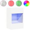 vidaXL Sieninės spintelės su LED ap&scaron;vietimu televizoriui, 2vnt., baltos, 40x30x60,5cm