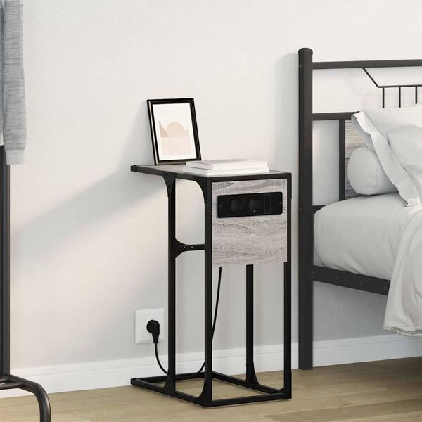 vidaXL &Scaron;alia lovos spintelė Pilkas Sonoma 41,5 x 26 x 60,5 cm