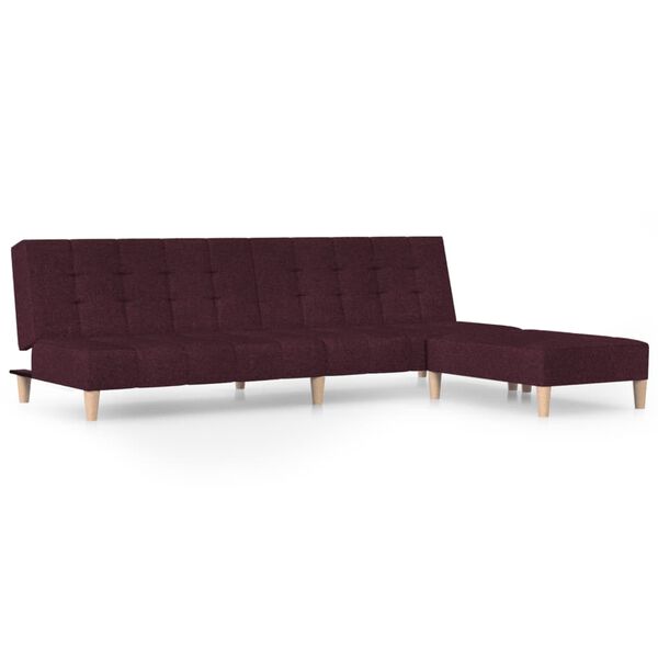 vidaXL Dvivietė sofa-lova su pakoja, violetinės spalvos, audinys