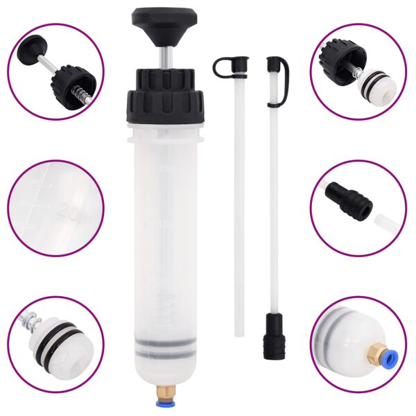 vidaXL Stabdžių sistemos nuorinimo įrankis, baltas ir juodas, 0,2l