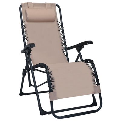 vidaXL Sulankstomos terasos kėdės, 2vnt., taupe spalvos, tekstilenas
