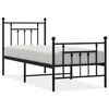 vidaXL Lovos rėmas su galvūgaliu/kojūgaliu, juodas, 75x190cm, metalas