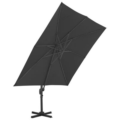 vidaXL Gem. form. saulės skėtis su alium. stulp., antr. sp., 300x300cm