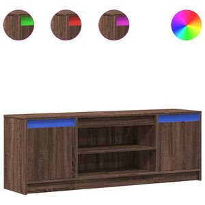vidaXL Televizoriaus spintelė su LED, ruda, 139,5x34x50cm, mediena