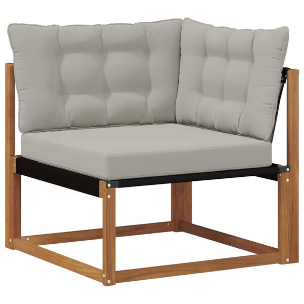 vidaXL Lauko kampinė sofa Kietos akacijos mediena Natūrali