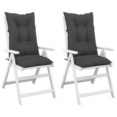 vidaXL Sodo kėdės pagalvėlės, 2vnt., antracito, 120x50x7cm, audinys