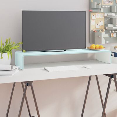 vidaXL TV stovas/monitoriaus pakyla, žalias, 90x30x13cm, stiklas