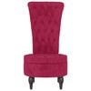 vidaXL Kėdė su auk&scaron;tu atlo&scaron;u, vyno raudona, aksomas, su sagutėmis
