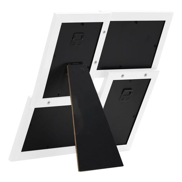 vidaXL Rėmelis-koliažas, baltos spalvos, 4x(10x15cm) nuotraukoms