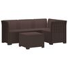 vidaXL 4 Vietų Sodo Sofa Ratanų Imitacija PP Ruda