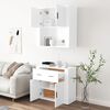 vidaXL Komoda, baltos spalvos, apdirbta mediena, blizgi