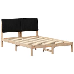 vidaXL Lovos rėmas Ruda 135 x 190 cm Kietos pu&scaron;ies mediena