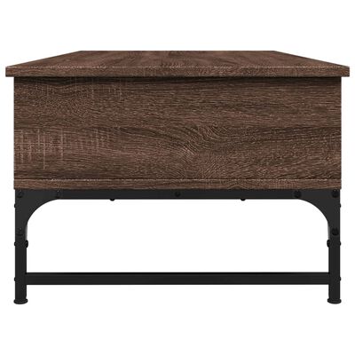 vidaXL Kavos staliukas, rudas ąžuolo, 100x50x35cm, mediena ir metalas