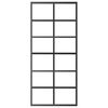vidaXL Stumdomos durys, juodos, 90x205cm, ESG stiklas ir aliuminis