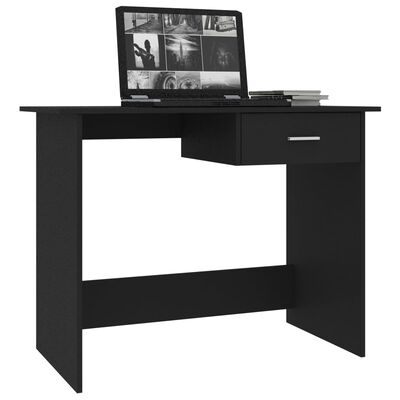 vidaXL Rašomasis stalas, juodos spalvos, 100x50x76cm, apdirbta mediena