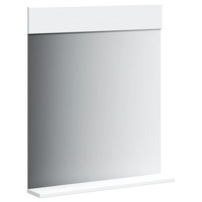 vidaXL Vonios veidrodis su lentyna BERG, baltas, 60x12x70cm, mediena
