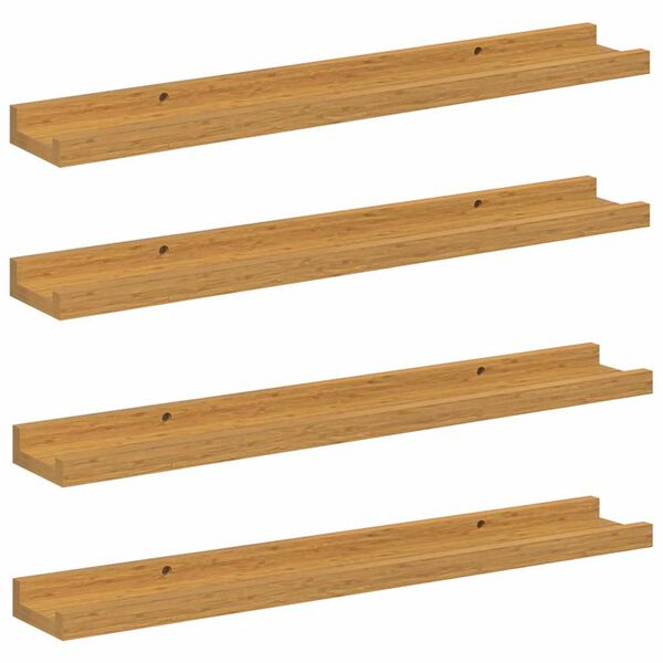 vidaXL Sieninė lentyna 4 pcs Smėlio 60 x 9 x 3 cm Apdirbta mediena