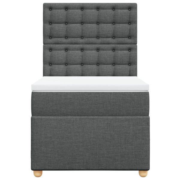 vidaXL Lova su spyruoklėmis ir čiužiniu, pilka, 100x200cm, audinys