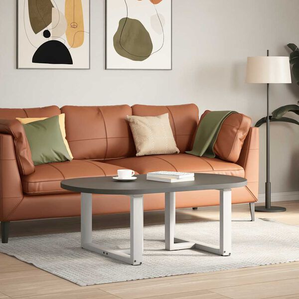 vidaXL Kavos staliuko kojelės, 2 vnt., baltos, 60x25x(42-43) cm, plienas