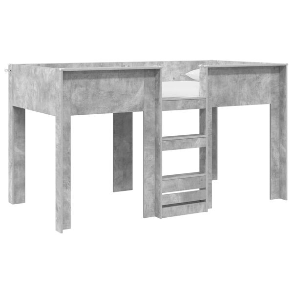 vidaXL Vaikų dvigulė lova Betono pilka 100 x 200 cm Apdirbta mediena