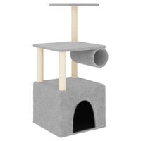 vidaXL Draskyklė katėms su stovais iš sizalio, šviesiai pilka, 109,5cm