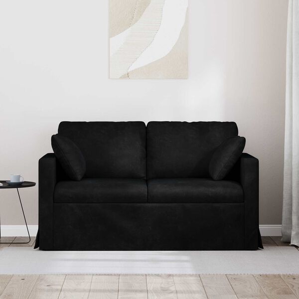 vidaXL Sofa Juoda 138 x 78 x 80 cm Aksomas